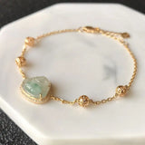 Chalcedony Jade Buddha Bracelet - Silver Jewelry