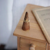 Silver Inlaid Citrine Water Drop Adjustable Ring