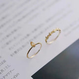 Silver Inlaid Citrine Water Drop Adjustable Ring