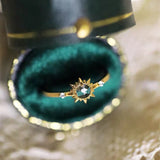 Natural Crystal Sun Adjustable Ring, Ladies Jewelry