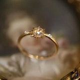 Natural Crystal Sun Adjustable Ring, Ladies Jewelry