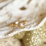 Natural Crystal Sun Adjustable Ring, Ladies Jewelry