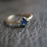 Silver Inlaid Sapphire Adjustable Dream Light Ring
