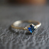 Silver Inlaid Sapphire Adjustable Dream Light Ring