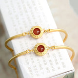Southern Red Tourmaline Bracelet with Palace Charm