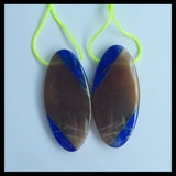 Intarsia Lapis Lazuli Earring Beads Set, Custom Jewelry Gift Gem