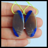 Intarsia Lapis Lazuli Earring Beads Set, Custom Jewelry Gift Gem