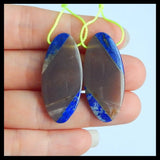Intarsia Lapis Lazuli Earring Beads Set, Custom Jewelry Gift Gem