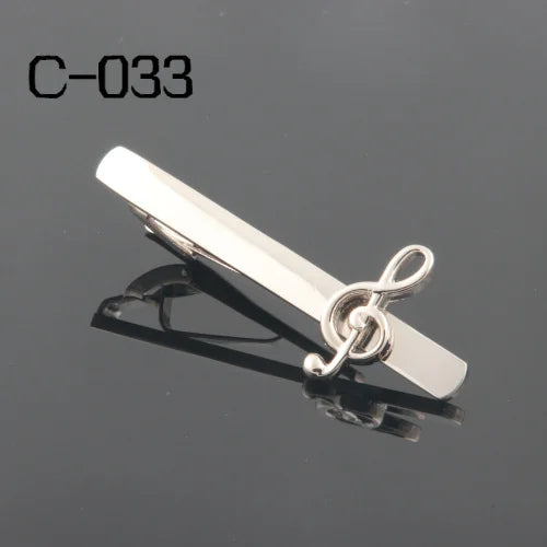 Musical Note Tie Clip - Treble Clef Design