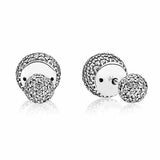 Interlinked Circle Marquise Pearl 925 Silver Earrings