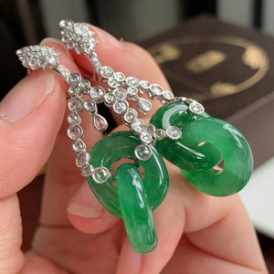 Bohemian Hotan Jade Green Earrings for Women