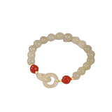 Light Hotan Jade Interlocking Bracelet for Women