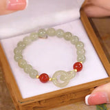 Light Hotan Jade Interlocking Bracelet for Women