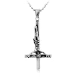 Inverted Cross Pendant Jesus Christ Crucifix Necklace Stainless Steel