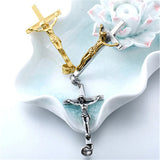 Inverted Cross Pendant Jesus Christ Crucifix Necklace Stainless Steel