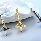 Inverted Cross Pendant Jesus Christ Crucifix Necklace Stainless Steel