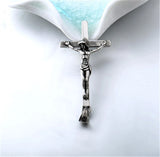 Inverted Cross Pendant Jesus Christ Crucifix Necklace Stainless Steel
