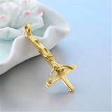 Inverted Cross Pendant Jesus Christ Crucifix Necklace Stainless Steel