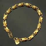 24k Real Fish Pendant Bracelet, Inverted Euro Plated