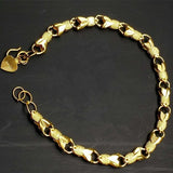 24k Real Fish Pendant Bracelet, Inverted Euro Plated