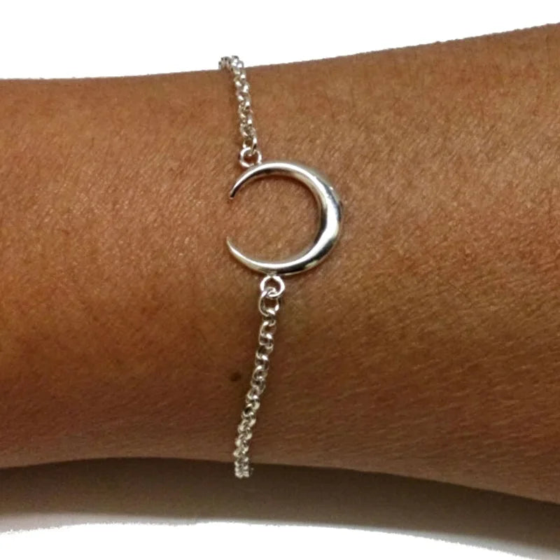 925 Silver Inverted Moon Bracelet
