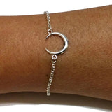 925 Silver Inverted Moon Bracelet