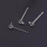 3mm Ball Loop Hanger Findings Clear Stud Earrings Component
