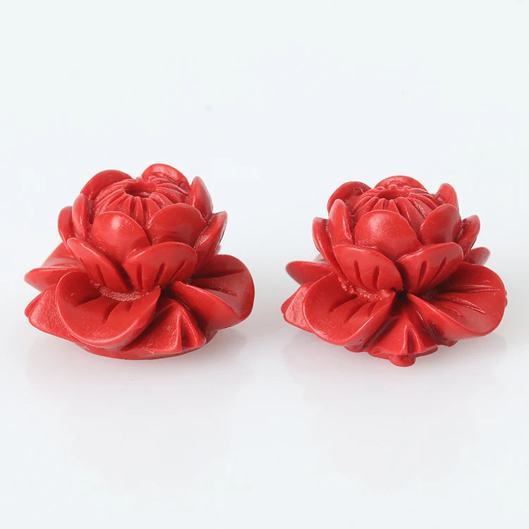 Red Chinese Cinnabar Beads for Prayer Buddhist Jewelry Making