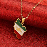 Iran Map Pendant Necklace Silver Iranian Necklaces