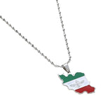 Iran Map Pendant Necklace Silver Iranian Necklaces