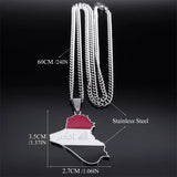 Iraq Republic Map Flag Pendant Necklace Stainless Steel Silver NXXXXS05