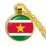 Ireland, Wales, Vanuatu, Tonga, Suriname Flag Pendant Necklace Gift