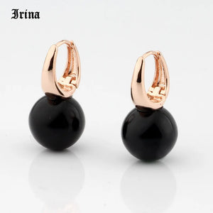 Rose Round Pearls Dangle Earrings Women Girls Party Noble Long Jewelry Earing