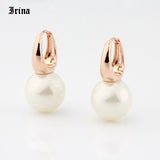 Rose Round Pearls Dangle Earrings Women Girls Party Noble Long Jewelry Earing