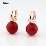 Rose Round Pearls Dangle Earrings Women Girls Party Noble Long Jewelry Earing