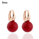 Rose Round Pearls Dangle Earrings Women Girls Party Noble Long Jewelry Earing