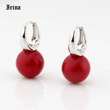 Rose Round Pearls Dangle Earrings Women Girls Party Noble Long Jewelry Earing
