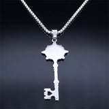 Irish Celtic Knot Triskele Key Pendant Necklace Stainless Steel