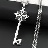 Irish Celtic Knot Triskele Key Pendant Necklace Stainless Steel