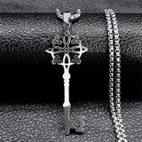 Irish Celtic Knot Triskele Key Pendant Necklace Stainless Steel