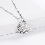 Irish Celtics Knot Moon Pendant Chain Necklaces 925 Sterling Silver