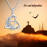 Irish Celtics Knot Moon Pendant Chain Necklaces 925 Sterling Silver