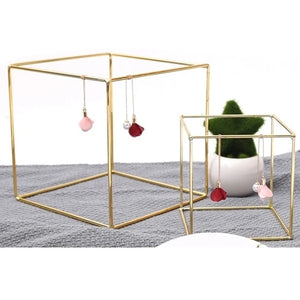 Iron Frame Geometric Showcase Earrings Necklace Hanger Display