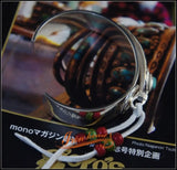 Iron Head Goros Silver Bangle with Turquoise Feather