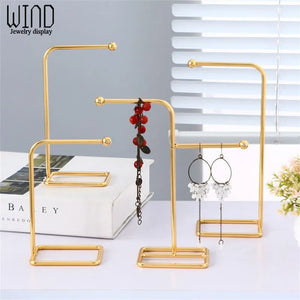 Iron Jewelry Display Stand Earrings Necklace Hanger Props