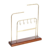 Iron Jewelry Organizer Stand with Wooden Base for Chain Pendant