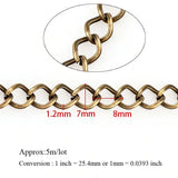 1.2x7x8mm Antique Bronze Iron Chain Necklace