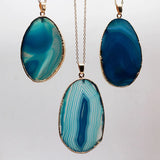 Natural Stone Quartz Druzy Pendant Necklace for Women