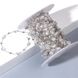 1M Stainless Steel Natural Stone Chains Bead Clear Quartz Beads Chain