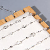 1M Stainless Steel Natural Stone Chains Bead Clear Quartz Beads Chain